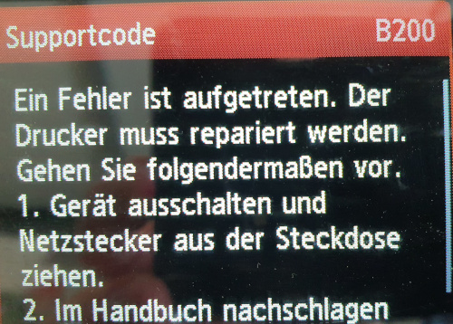 Canon Fehler B200 – Ursachen und Lösungen einfach erklärt